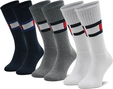 Set de 3 perechi de șosete medii unisex Tommy Hilfiger (14006038)